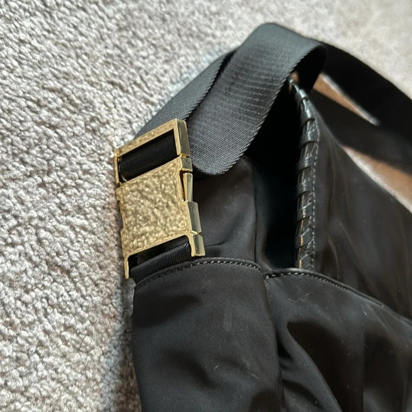 TORY BURCH Leather Trim Monogram Lining Messenger Crossbody Bag LARGE EUC - Picture 9 of 9